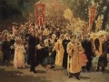 procession dans une forêt de chênes apparence de l’icône 1878 Ilya Repin